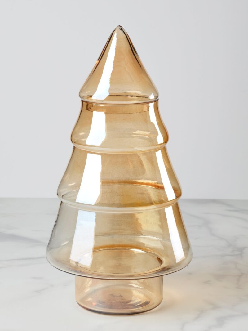 Large Gold Luster Glass Tree Jar